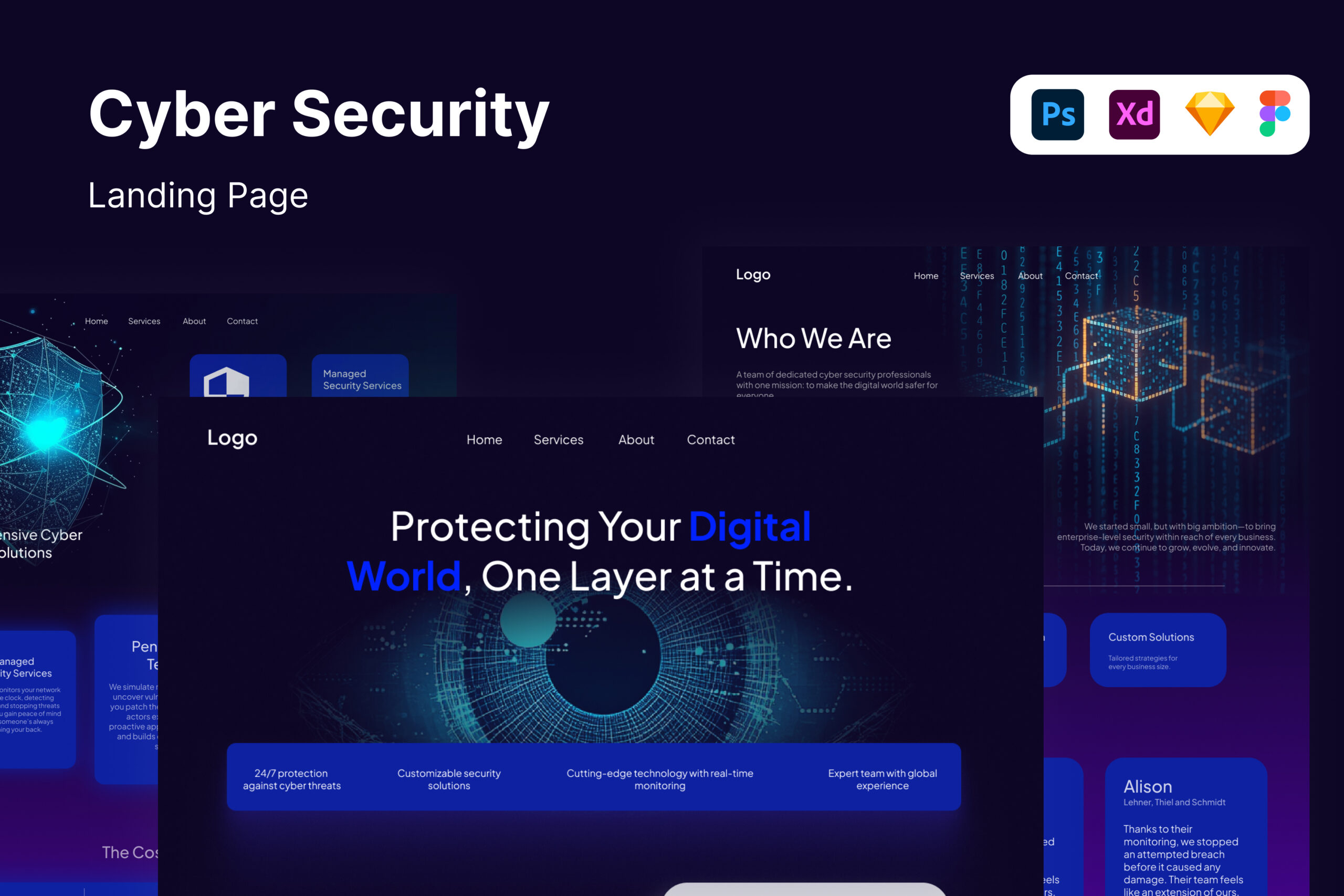 Cyber Security Website Template - Graphicted